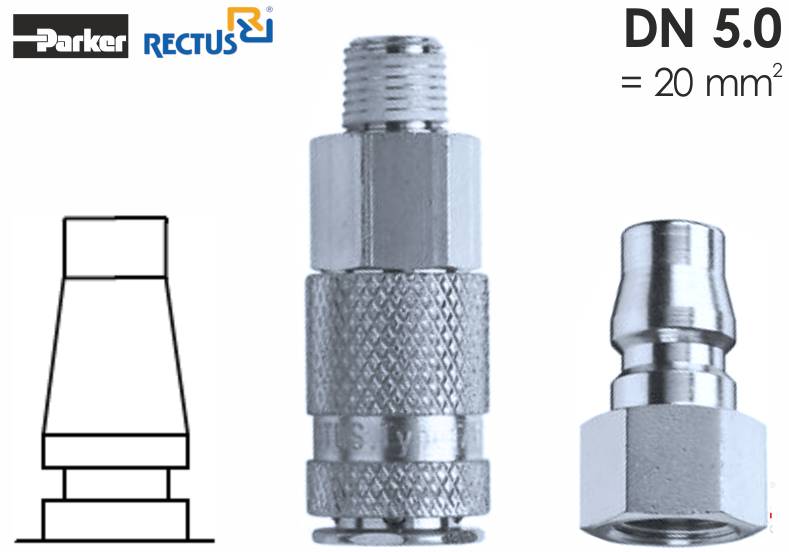 Szybkozłączka pneumatyczna Parker Rectus 17KA