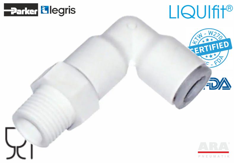 Złączka kątowa kolanko LIQUIfit Parker Legris 6509