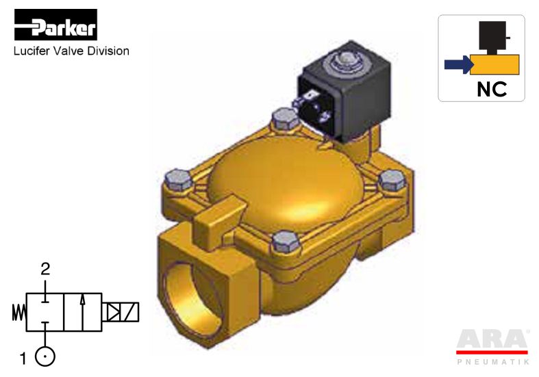 Elektrozawory do wody Parker Lucifer 7321 NC 1 1/4