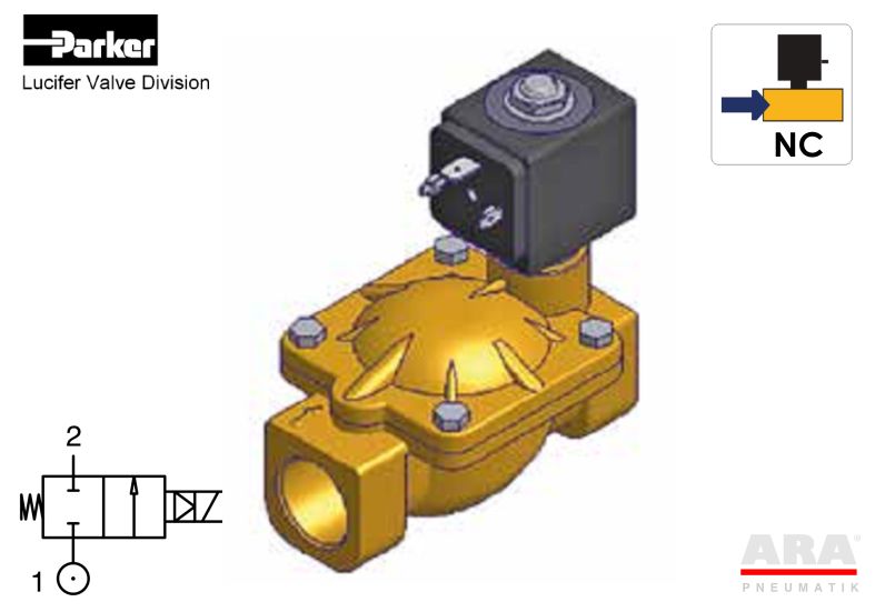 Elektrozawory do wody Parker Lucifer 7321 NC 1