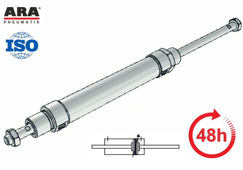 Siłownik pneumatyczny okrągły ISO 6432 GS-QDP z tłumieniem