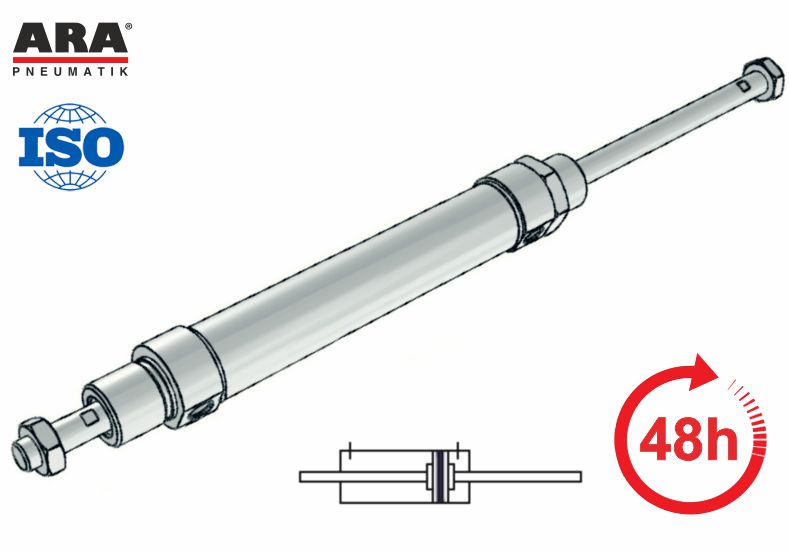 Siłownik pneumatyczny okrągły ISO 6432 GS-QKP bez tłumienia