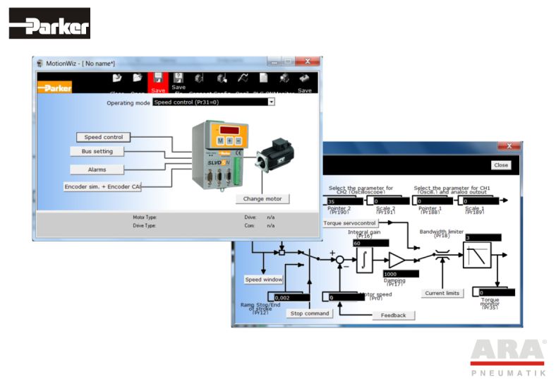 Motion Wizard Parker konfigurator sterowników serwo