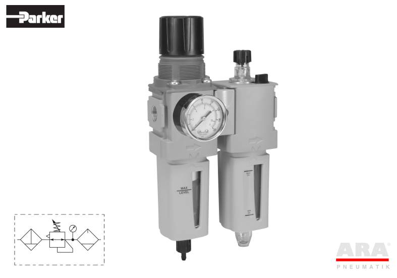 Filtr-regulator | smarownica przygotowania powietrza Parker Global Compact P32