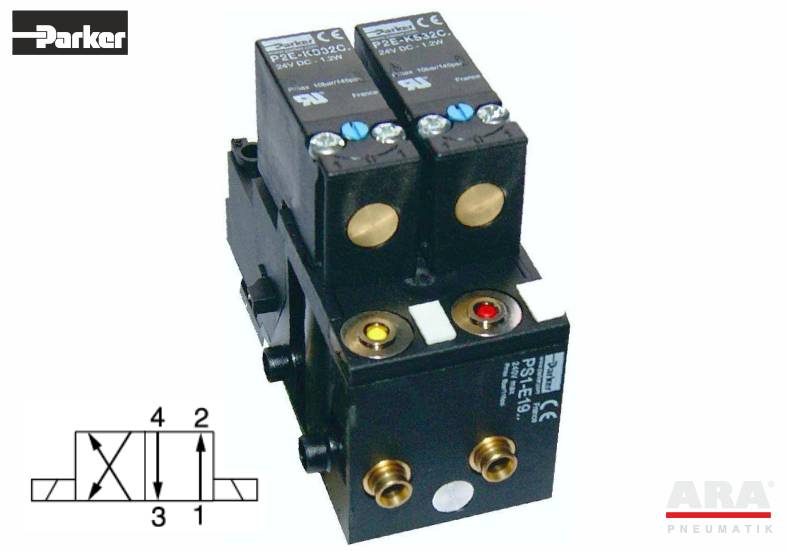 Zawór procesowy 4/2 Parker PS1 z cewką